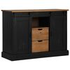 vidaXL Buffet HALDEN 2 portes coulissantes noir 112x40x80 cm