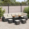 vidaXL Ensemble de canap&eacute; de jardin 10 pcs Noir et Cr&egrave;me Poly Rattan