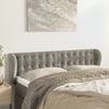 vidaXL T&ecirc;te de lit avec oreilles Gris clair 147x23x78/88 cm Velours