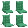 vidaXL Coussins de chaise &agrave; dossier bas lot de 4 vert tissu oxford