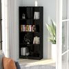 vidaXL Biblioth&egrave;que &agrave; 4 niveaux Noir brillant Bois d&rsquo;ing&eacute;nierie