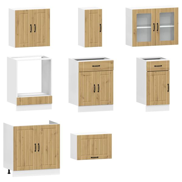 vidaXL Ensemble d'armoires de cuisine 8 pcs Kalmar bois d'ing&eacute;nierie