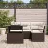 vidaXL Ensemble de canap&eacute; de jardin 5 pcs Marron et Cr&egrave;me polyrotin