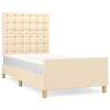 vidaXL Cadre de lit sans matelas cr&egrave;me 90x200 cm tissu