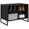vidaXL Cabinet &agrave; chaussures avec stockage Ch&ecirc;ne noir 60 x 35 x 44 cm