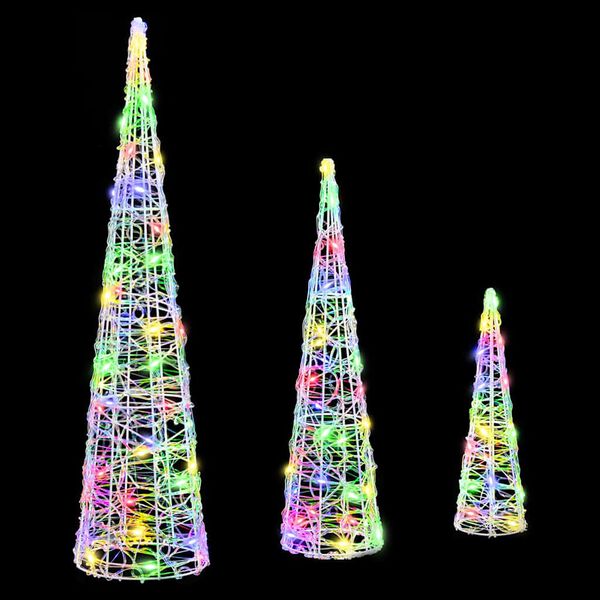 vidaXL Sapin de Noël 3 pcs Multicolore 20 x 20 x 80 cm Acrylique