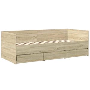 vidaXL Lit de jour avec tiroirs sans matelas ch&ecirc;ne sonoma 100x200 cm