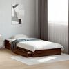 vidaXL Cadre de lit avec tiroirs sans matelas ch&ecirc;ne marron 75x190 cm