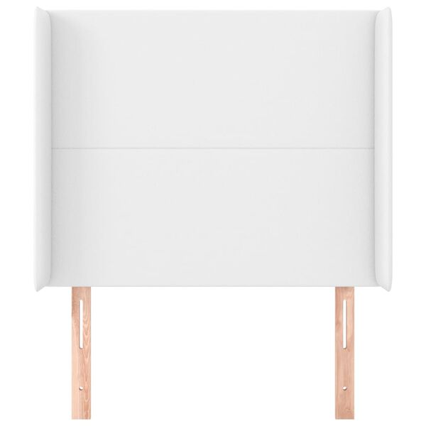 vidaXL T&ecirc;te de lit avec oreilles Blanc 103x16x118/128 cm Similicuir