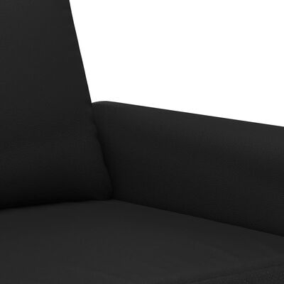vidaXL Ensemble de canapés 3 pcs avec coussins noir similicuir