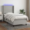 vidaXL Sommier &agrave; lattes de lit matelas LED Gris clair 90x190cm Tissu