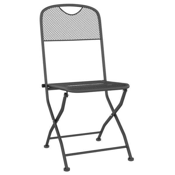 vidaXL Ensemble &agrave; manger de jardin 5 pcs anthracite m&eacute;tal maille