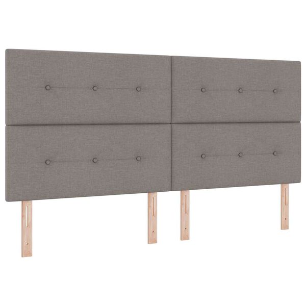 vidaXL Lit &agrave; ressorts avec matelas Taupe 200 x 200 cm tissu