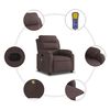 vidaXL Fauteuil de massage inclinable Marron fonc&eacute; Tissu