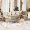 vidaXL Ensemble de canap&eacute; de jardin 8 pcs Beige Poly rotin