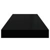 vidaXL &Eacute;tag&egrave;re murale flottante 2 pcs Noir brillant 60x23,5x3,8 cm MDF