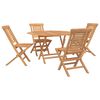 vidaXL Ensemble de jardin 5 pc Marron Bois de teck massif