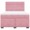 vidaXL Sommier &agrave; lattes de lit avec matelas Rose 140x200 cm Velours