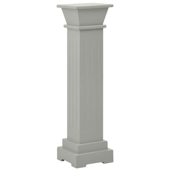 vidaXL Support pilier classique carr&eacute; pour plantes Gris 17x17x66cm MDF