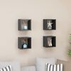 vidaXL &Eacute;tag&egrave;res cube murales 4 pcs Gris 22x15x22 cm