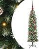 vidaXL Arbre de No&euml;l artificiel slim Vert et blanc 120 cm