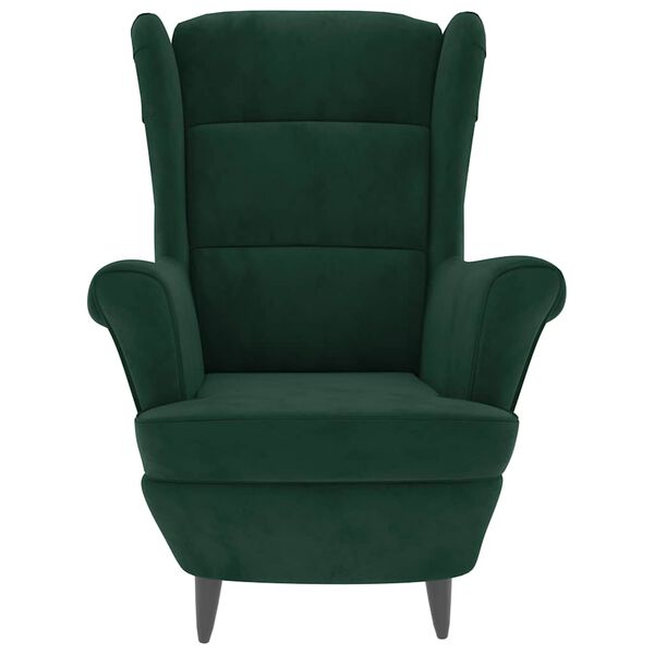vidaXL Fauteuil vert fonc&eacute; velours