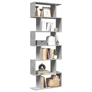 vidaXL &Eacute;tag&egrave;re s&eacute;paratrice de pi&egrave;ce &agrave; 6 niveaux gris b&eacute;ton 70x24x193cm