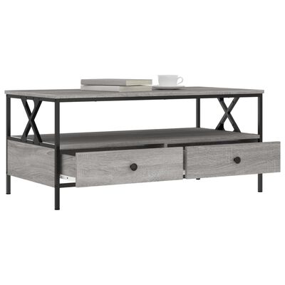 vidaXL Table basse sonoma gris 100x51x45 cm bois d'ingénierie