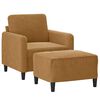 vidaXL Fauteuil avec repose-pied Marron 60 cm Velours