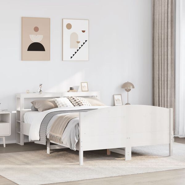 vidaXL Cadre de lit sans matelas blanc 120x200 cm bois de pin massif