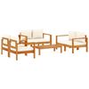 vidaXL Salon de jardin avec coussins 5 pcs Bois d'acacia solide