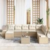 vidaXL Ensemble de canap&eacute; de jardin avec coussin 9 pcs Beige polyrotin