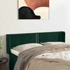 vidaXL T&ecirc;te de lit avec oreilles Vert fonc&eacute; 147x16x78/88 cm Velours
