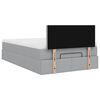 vidaXL Lit ottoman avec matelas gris clair 120x200 cm tissu