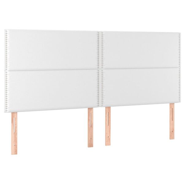 vidaXL Tête de lit blanche 160 x 5 x 118/128 cm similicuir