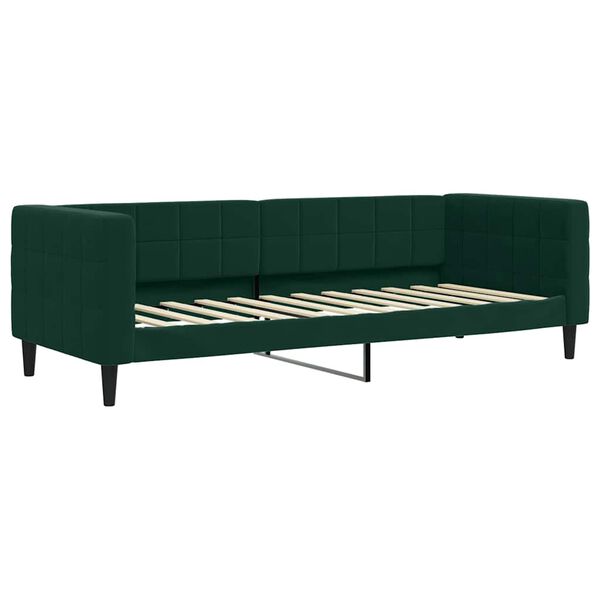 vidaXL Lit de jour avec gigogne et matelas vert fonc&eacute; 80x200cm velours