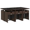 vidaXL Ensemble &agrave; manger de jardin et coussins 7 pcs marron rotin