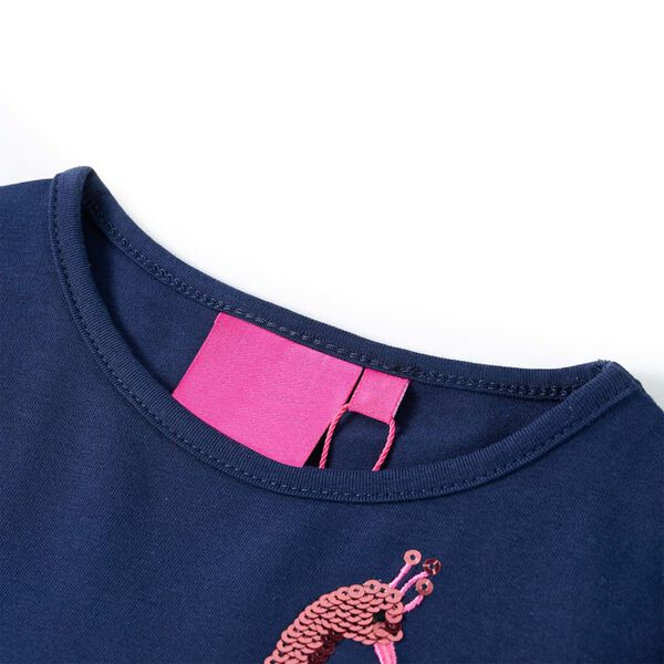 T-shirt pour enfants &agrave; manches longues bleu marine 92