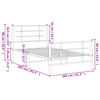 vidaXL Cadre de lit métal sans matelas et pied de lit blanc 100x200 cm