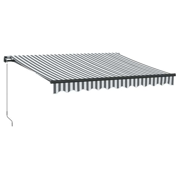 vidaXL Auvent manuel r&eacute;tractable avec LED anthracite blanc 300x250 cm