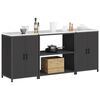 vidaXL Ensemble de rangement cuisine 3 pcs Noir Acier lamin&eacute; &agrave; froid