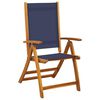 vidaXL Ensemble &agrave; manger de jardin 5pcs bois d'acacia solide textil&egrave;ne