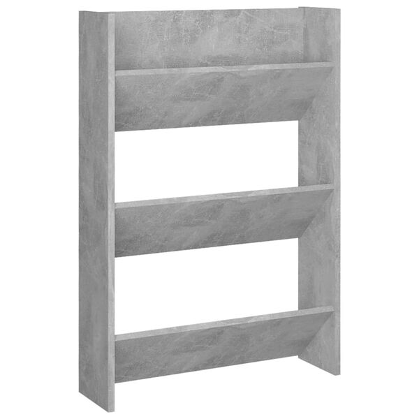 vidaXL Armoire &agrave; chaussures murale Gris b&eacute;ton 60x18x90 cm Agglom&eacute;r&eacute;