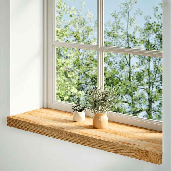 vidaXL Appuis de fen&ecirc;tre 2 pcs marron clair bois de ch&ecirc;ne massif