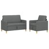 vidaXL Canap&eacute; avec rangement 2 pc Gris fonc&eacute; Polyester