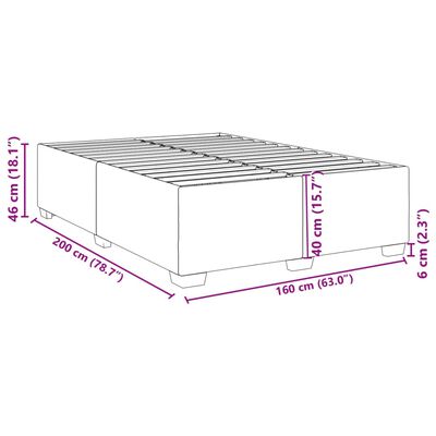 vidaXL Cadre de lit sans matelas crème 160x200 cm tissu