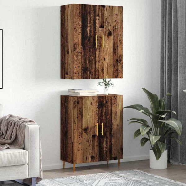 vidaXL Haut Armoire Bois ancien 69,5 x 34 x 180 cm Bois d'ing&eacute;nierie