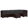 vidaXL Canap&eacute; de Jardin 6 Places avec Coussins Aspect Rattan PP Marron