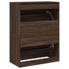 vidaXL Armoire &agrave; chaussures 2 tiroirs rabattables ch&ecirc;ne marron