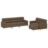 vidaXL Ensemble de canap&eacute;s 3pcs coussins d&eacute;coratifs et coussins Marron